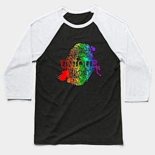 Unique Rainbow Thumbprint Baseball T-Shirt